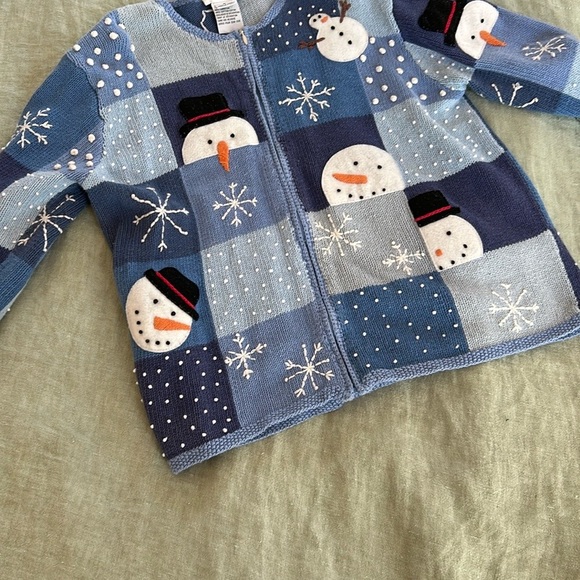 Vintage Talbots Festive Snowman Sweater size medium - Picture 8 of 8